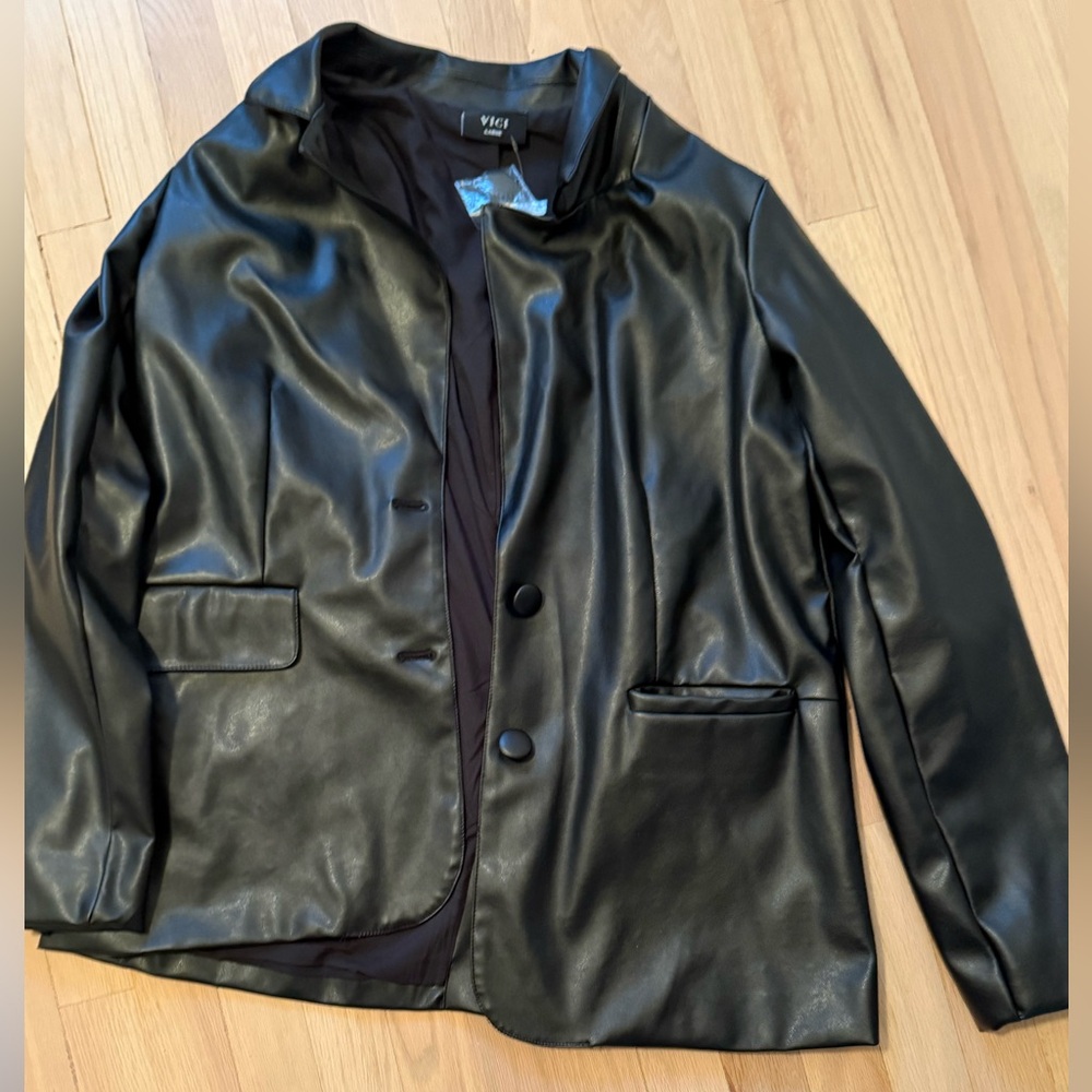Vici Black Faux Leather Jacket-NWT never worn